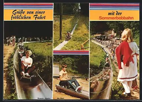 AK Sonnenbühl-Erpfingen, Sommerbobbahn, Auffahrt, Start und Abfahrt