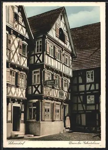 AK Schorndorf / Württ., Daimler-Geburtshaus von der Strasse aus