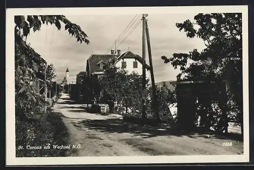 AK St. Corona am Wechsel, Strassenpartie mit Blick zur Kirche