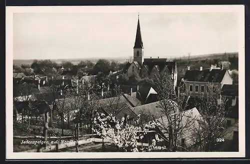 AK Jedenspeigen a. d. Nordbahn, Blick auf den Ort