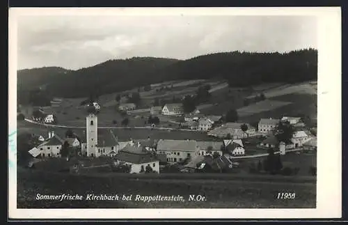 AK Kirchbach bei Rappottenstein, Ortsansicht aus der Vogelschau