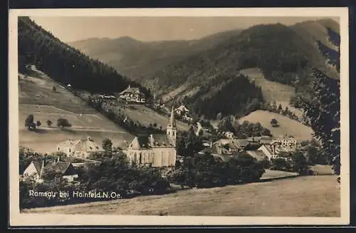 AK Ramsau bei Hainfeld, Ortsansicht aus der Vogelschau