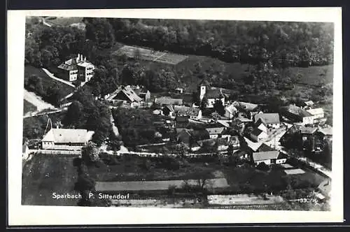 AK Sparbach /Sittendorf, Ortsansicht aus der Vogelschau