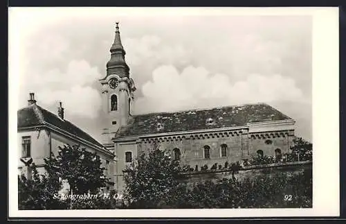 AK Schöngrabern, Blick auf die Kirche