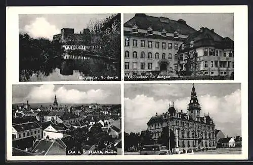 AK Laa a. d. Thaya, Oberschule für Jungen, Nordseite der Burg, Partie am Rathaus