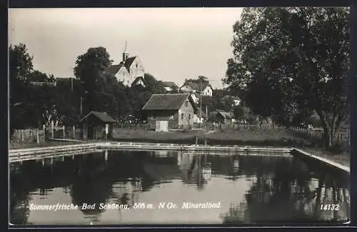 AK Bad Schönau, Teilansicht mit Mineralbad