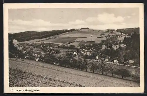 AK Klingfurth, Ortsansicht aus der Vogelschau