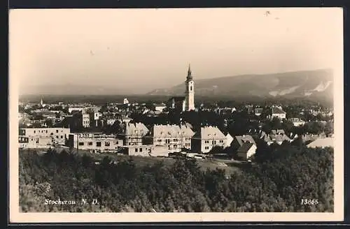 AK Stockerau, Totalansicht mit Kirchturm