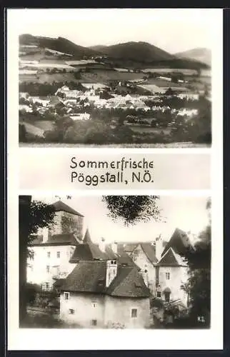 AK Pöggstall, Ortsansicht, Panoramablick auf Ort und Umgebung