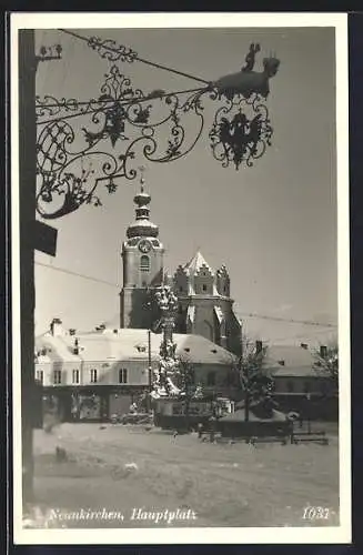 AK Neunkirchen, Hauptplatz im Winter