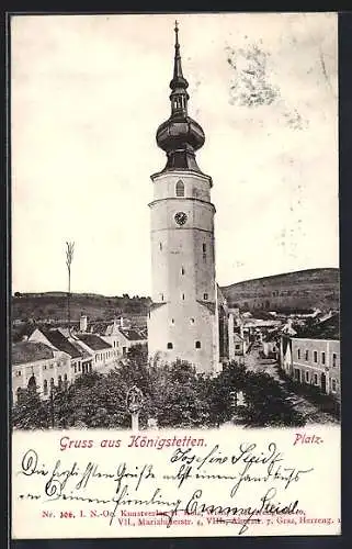 AK Königstetten, Platz mit Kirche