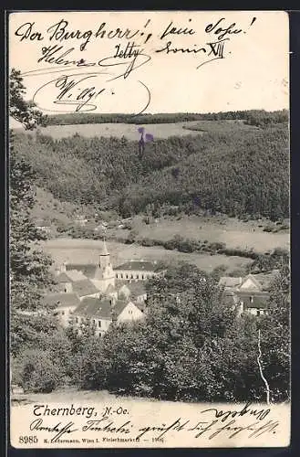 AK Thernberg, Ortsansicht mit schöner Umgebung