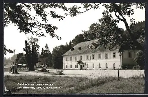 AK Ofenbach, Gasthof zur Lodenwalke und Avia Tankstelle