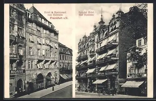 AK Bad Nauheim, Hotel & Restaurant zum Salzhaus und Sprudel Hotel, Bes. Blau und Wucher