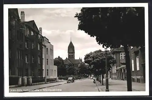 AK Köln-Sülz, Lotharstrasse und Nikolauskirche