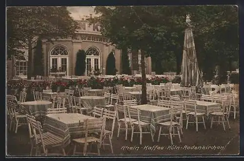 AK Köln-Rodenkirchen, Gasthaus Rhein-Pavillon A. Werther, Gartenansicht