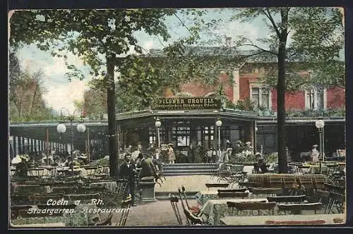 AK Köln-Neustadt, Stadtgarten-Restaurant, Gartenansicht mit Terrasse