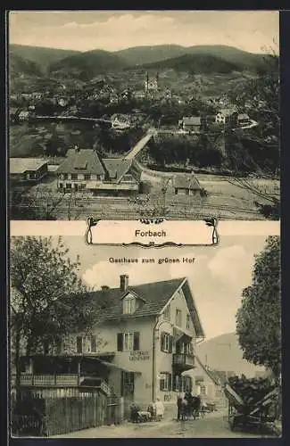 AK Forbach, Bahnhof, Gasthaus zum grünen Hof