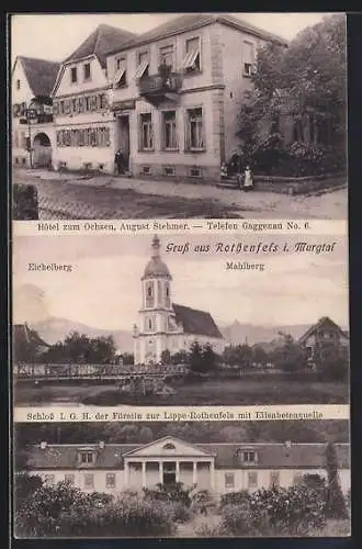 AK Rothenfels / Baden, Hotel zum Ochsen, Schloss der Fürstin zur Lippe-Rothenfels