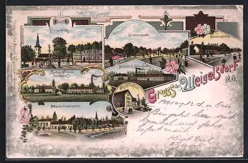 Lithographie Ebreichsdorf, Weigelsdorf, Börtelfabrik Schiwizhofen, Mechan. Weberei Boschan & Co., Rottendorferstrasse