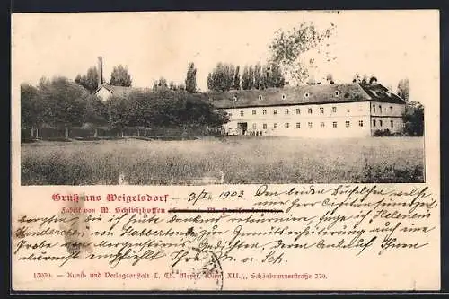 AK Ebreichsdorf, Weigelsdorf, Fabrik von M. Schivizhoffen