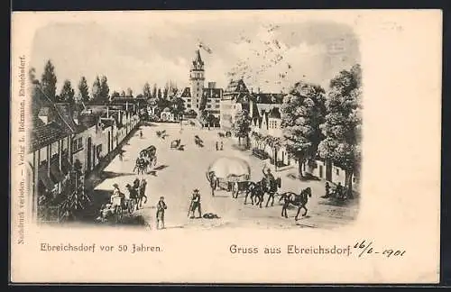 AK Ebreichsdorf, Hauptplatz um das Jahr 1850