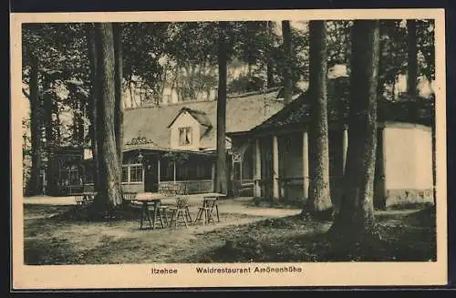 AK Itzehoe, Blick aufs Gasthaus Amönenhöhe im Wald