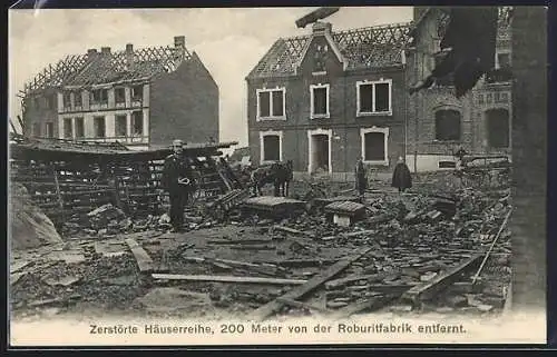 AK Witten-Annen, Explosion der Roburit-Fabrik 1906, zerstörte Häuserreihe