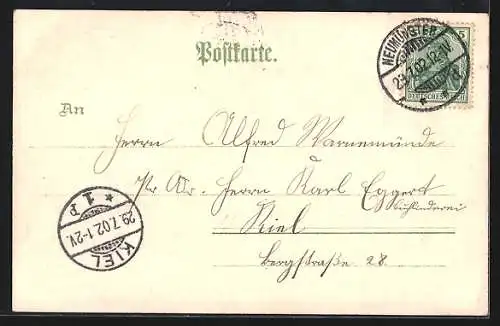 Lithographie Neumünster, Partie in der Louisenstrasse