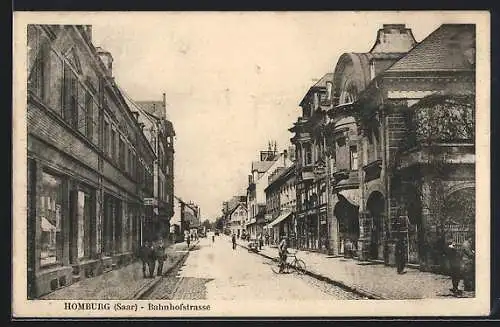 AK Homburg /Saar, Blick in die Bahnhofstrasse