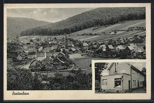 AK Breitenborn / Wächtersbach, Gasthaus Wilh. Laubach, Teilansicht