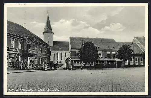 AK Biesenthal i. Mark, Am Markt mit Gasthaus Schultheiss-Klause