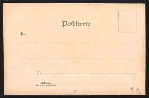 Lithographie Wolfenhausen / Taunus, Handlung von Ludwig Raab, Neue Schule, Pfarrhaus