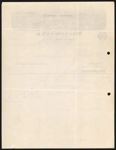 Rechnung Gütersloh i. Westfalen 1929, Mielewerke AG, Gesamtansicht der Fabrikanlage