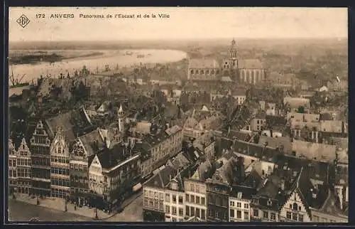 AK Anvers, Panorama de l`Escaut et de la Ville