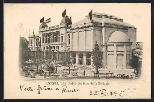 AK Anvers, Palais des fetes de la Zoologie