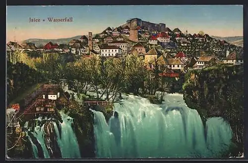 AK Jajce, Stadt mit Wasserfall