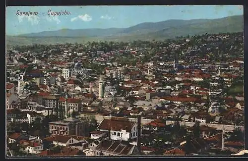 AK Sarajevo, Gesamtansicht gegen die Berge