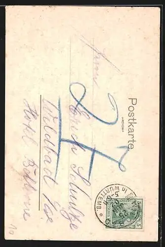 AK Die letzten württembergischen Briefmarken 1902