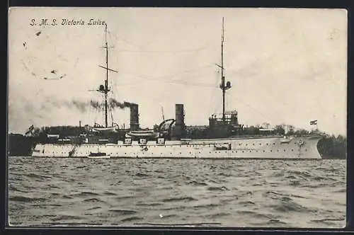 AK Kriegsschiff SMS Victoria Luise vor der Küste