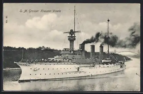 AK S. M. grosser Kreuzer Vineta, Kriegsschiff