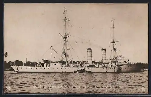 AK Kriegsschiff S.M.S. Albatross, Minenleger, vor der Küste