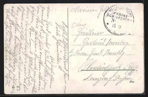 AK Kriegsschiff SMS Oldenburg auf offener See