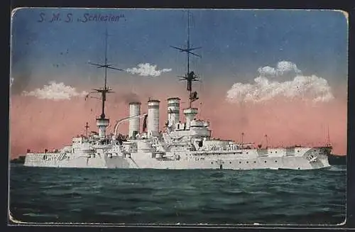 AK Kaiserliche Marine, Kriegsschiff S.M.S. Schlesien