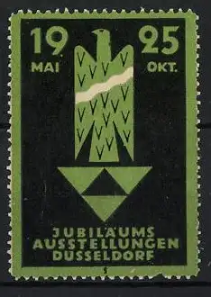 Reklamemarke Düsseldorf, Jubiläumsausstellungen 1925, Adler und geometrische Formen