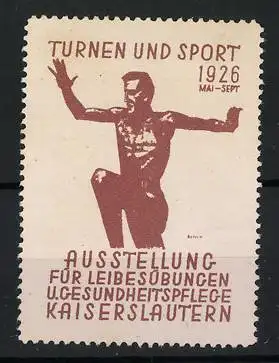 Reklamemarke Kaiserslautern, Turnen und Sport 1926, Sportler in Bewegung