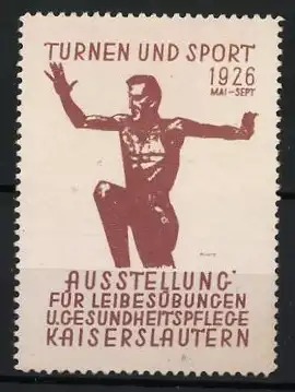 Reklamemarke Kaiserslautern, Turnen und Sport 1926, Sportler in Bewegung