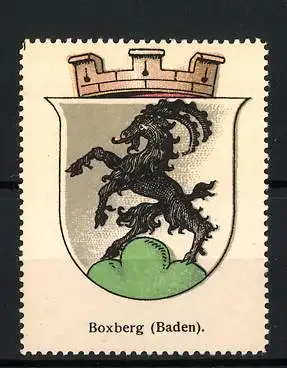 Reklamemarke Boxberg Baden, Boxberg (Baden), Ziegenbock auf Wappen