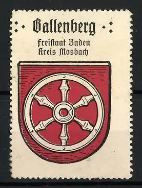 Reklamemarke Ballenberg, Freistaat Baden Kreis Mosbach, Radwappen