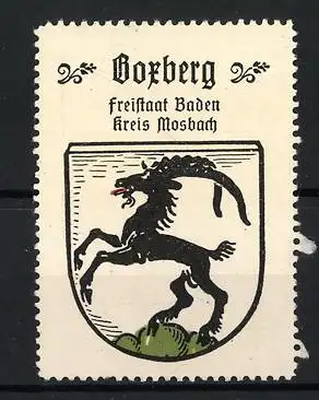 Reklamemarke Boxberg, Freistaat Baden Kreis Mosbach, schwarzer Widder